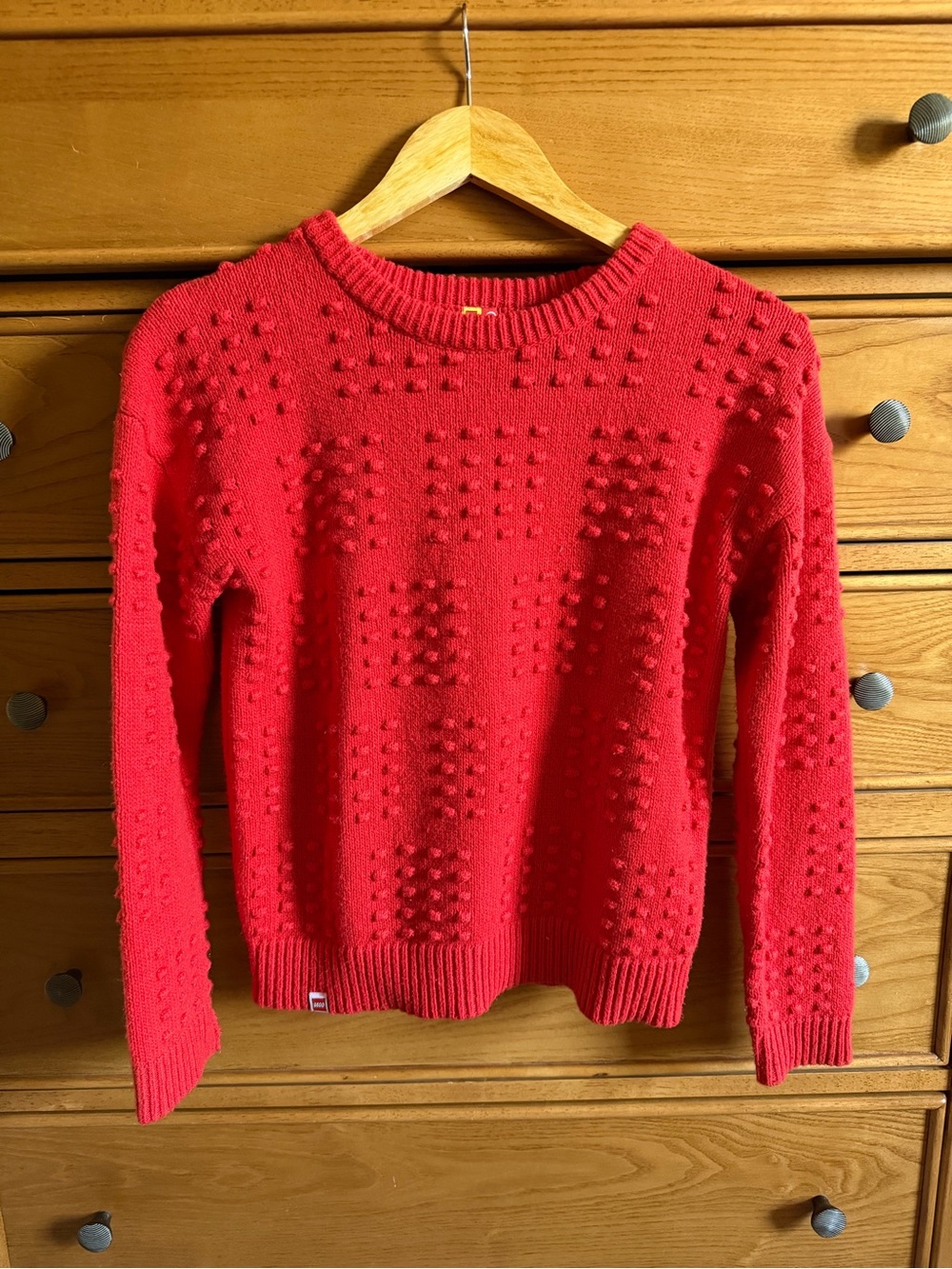 LEGO x Target Kids Size Large Youth Textured Sweater Red Novelty Bricks Kidcore